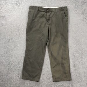 Dockers Casual Pants Men 40/30 Hemmed to 28 in. Green Cotton Blend Comfort Zip